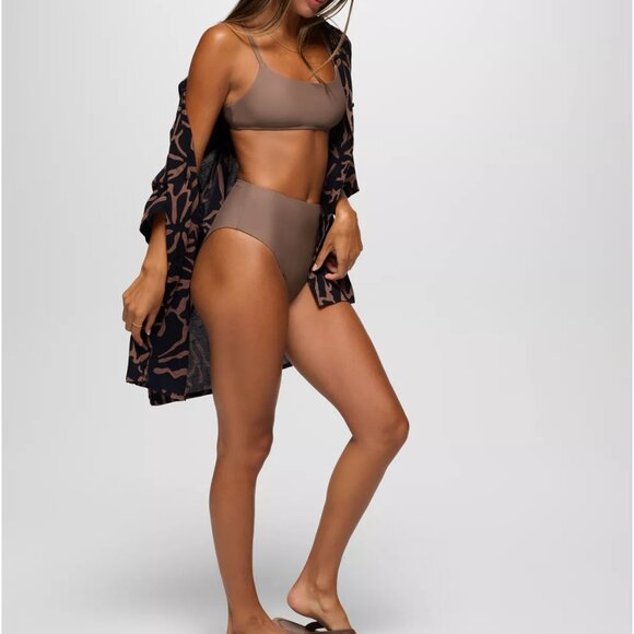 prAna Lahari High Rise Swim Bottom Size M | NWT | Carob Brown | Eco Swim - Picture 4 of 4